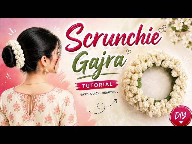 ✨How to Crochet a Beautiful Scrunchie Gajra | Easy Hair Accessory Tutorial