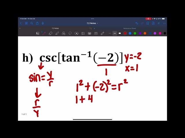 7.2 Inverse Trig notes