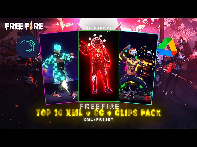 Top 10 Xml CC + Clips | FF Hd Clips |🔥😍(8 PC + 3 Phone Clip)😱