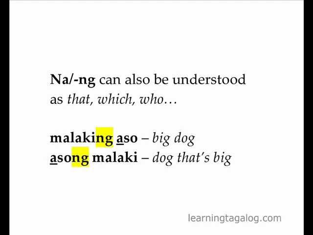 Learn Tagalog 06 | Tagalog linkers na/-ng