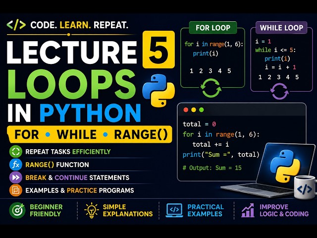 LECTURE 5 – LOOPS IN PYTHON