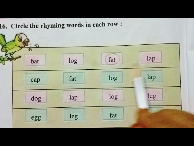 Rhyming Words for First learner.