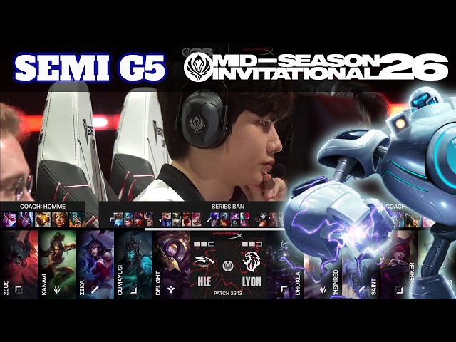 LYON vs HLE - Game 5 | Lower Final LoL MSI 2026 Main Stage | Hanwha Life vs LYON G5 full game