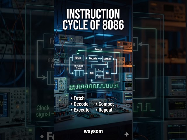 Instruction Cycle of 8086 Microprocessor#education #engineering #microprocessor #8086microprocessor