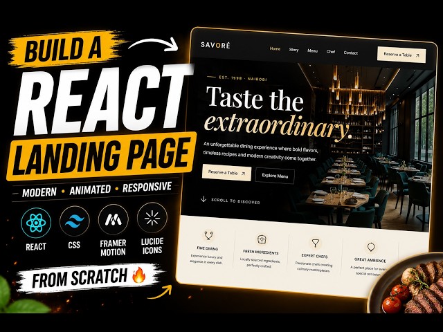 Build a Stunning Restaurant Website with React | Framer Motion + CSS