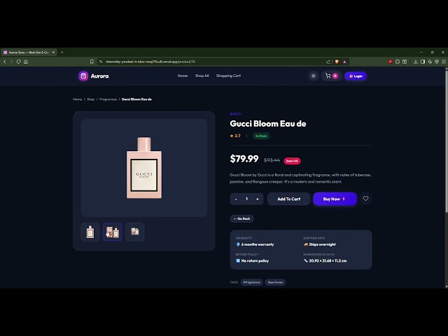 Aurora - Modern React E-Commerce Website | React Project Showcase