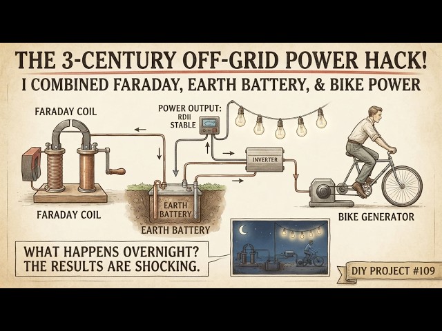 I Connected Faraday's Generator, My Earth Battery, and a Bike Generator Into One System
