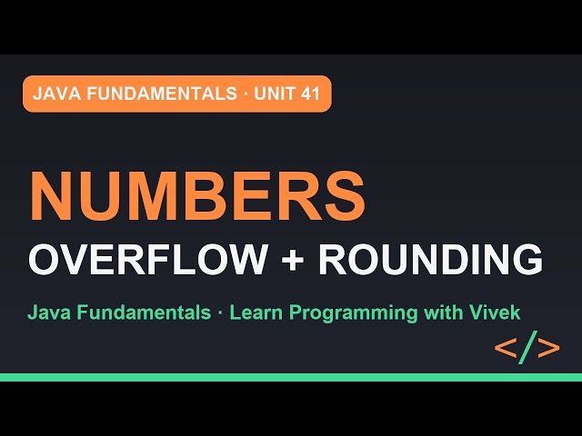 Java Fundamentals: Numbers You Can Trust: Ranges, Overflow, Math and Random | Unit 41