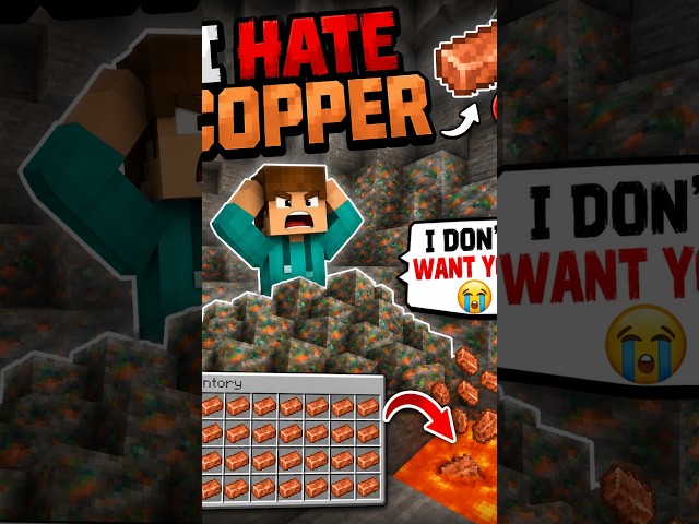 I HATE COPPER. 😭💀#shorts  #minecraft #diamondblock #gaming #memes#blockblaze #minecraftshorts