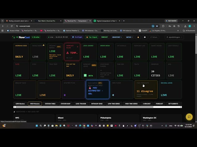 Kalshi Weather trading: Every City's Forecast Bracket in One Screen (New Tool)