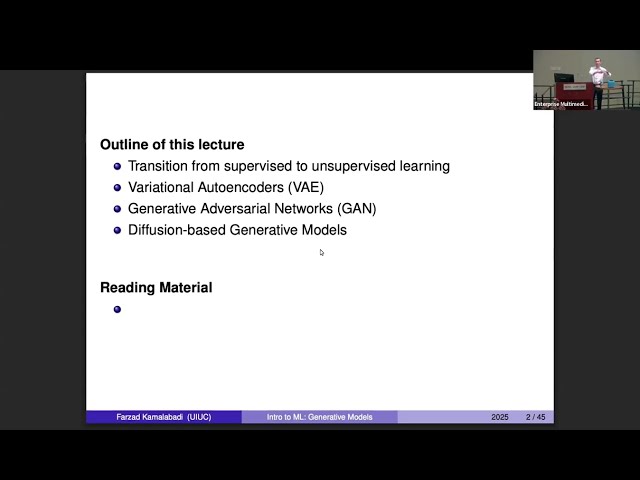 Intro to ML: Generative Models  - Farzad Kamalabadi