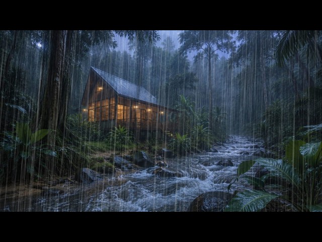 Heavy Cozy Rain Sounds for Sleeping 😴 Relaxing Rain Ambience | 10 Hours