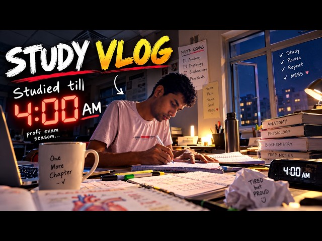days before final exam of MBBS 1st yr😰 | STUDY VLOG📖 | STUDIED TILL 4 AM
