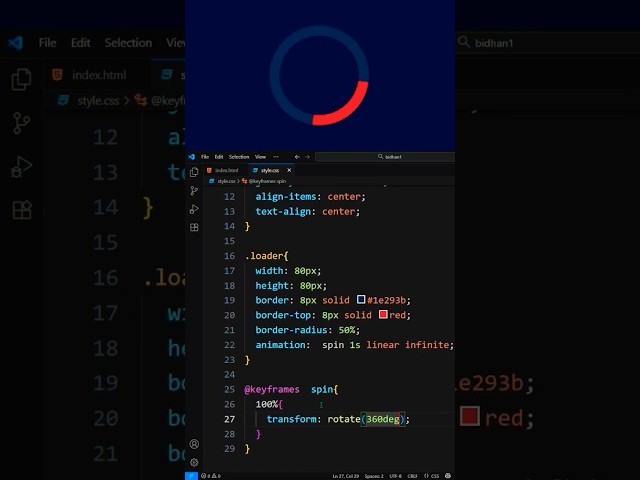 CSS Loader Animation | #shorts #loader