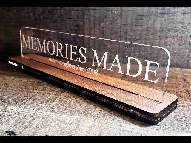 Acrylic and Wood Desk Plate
