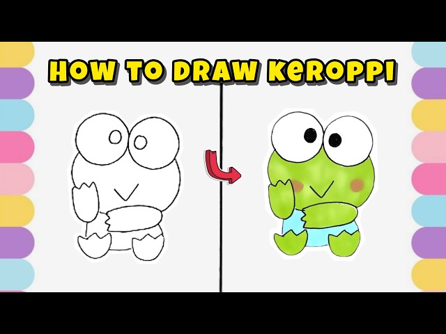 How to Draw Keroppi from Sanrio – Drawing Tutorial for Beginners