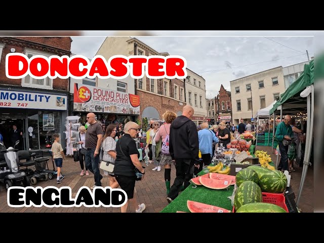 Early Morning short walk tour to Doncaster Market, South Yorkshire. ENGLAND 2025