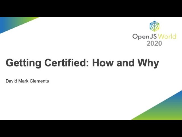 Getting Certified: How and Why - David Mark Clements