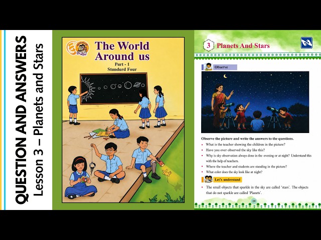 Standard 4 | The World Around Us | Complete Textbook Solutions of Lesson 3 – Planets and Stars