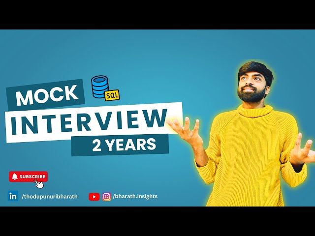 SQL Mock Interview | Real Questions Asked for Data Analyst & BI Roles (2–3 Years) | Bharath Insights