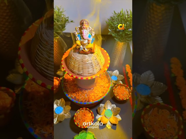 DIY Eco-friendly & zero-cost Ganpati decoration Idea @ArtkalaAngan