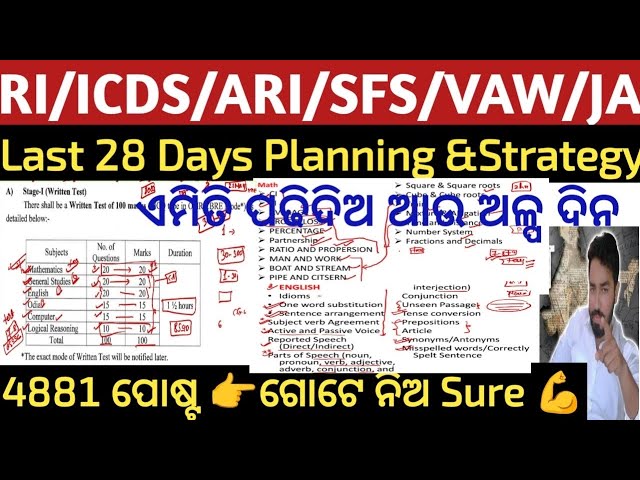 OSSSC RI,ARI,ICDS,VAW EXAM 2026 | Complete Syllabus & Strategy | 30 Day Planning | Crack Govt. Exam