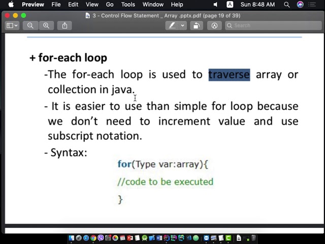 Java J2SE/FX #8 -  For  and For Each loop