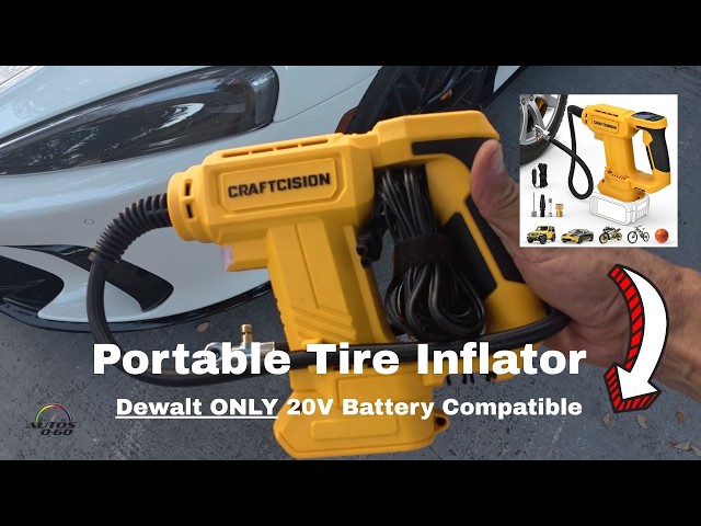 CRAFTCISION Portable Tire Inflator Review | Dewalt 20V Compatible Air Compressor | Fast Auto-Shutoff