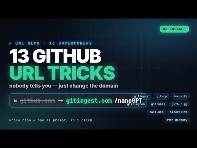 13 GitHub URL Tricks Nobody Tells You (Change ONE Word, Unlock a Superpower)