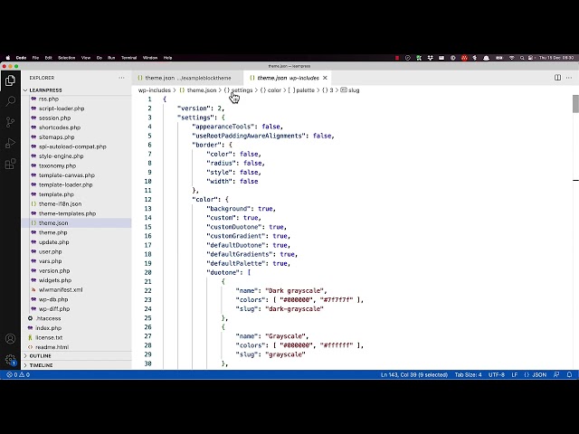 Introduction to theme.json