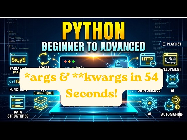 *args & **kwargs in 54 Seconds ⚡🔥|Python Made Easy!#coding #python #programming #learnpython