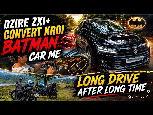 Dzire Looks Like Batman’s Car 😈🖤 | After So Long Bike Ride! 🏍️🚗