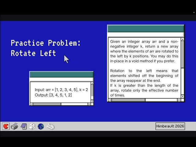 Java Practice Problem: Rotate Array Left (Arrays & Indexing)