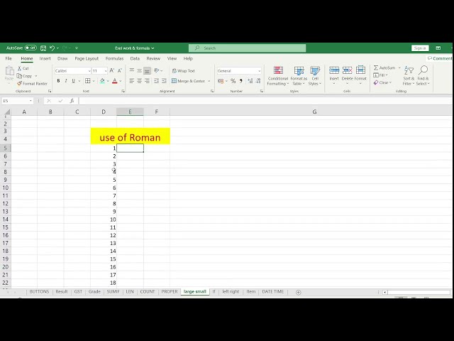Hi Tech Computer: How to use Roman numerals in Excel | Roman number | How to use Roman numbers | ...