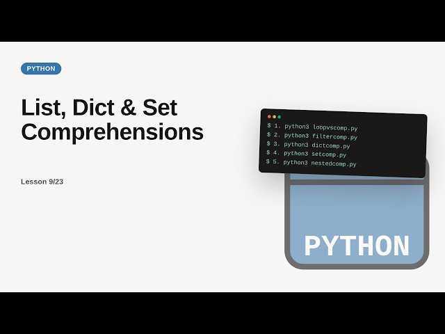 Python - Web development basic Series: List, Dict & Set Comprehensions