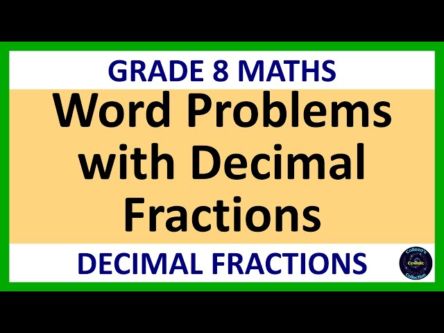 Grade 8 Maths Term 3 Lesson 14   Word problems with decimal fractions