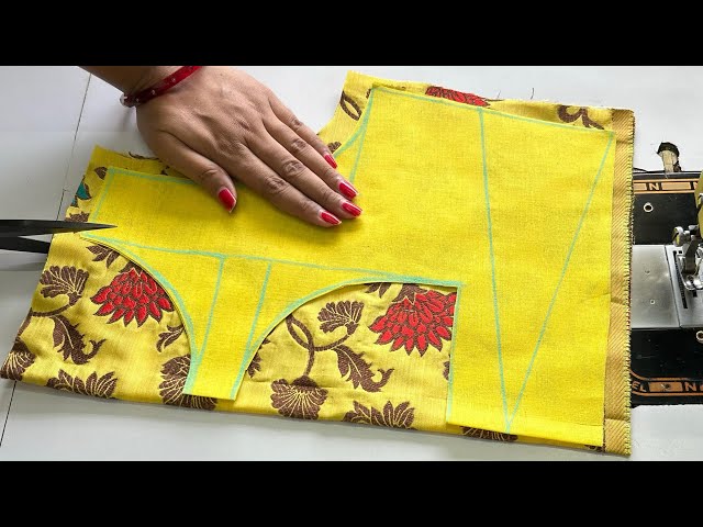 Simple And Easy Blouse Designs | Boat Neck Blouse | Cutting And Stitching Back Neck Blouse Design
