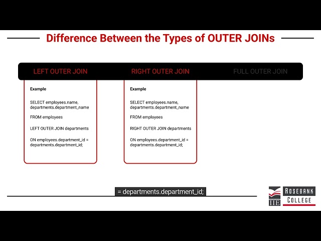 Differentiating between the types of OUTER JOIN (LU3/LO7)