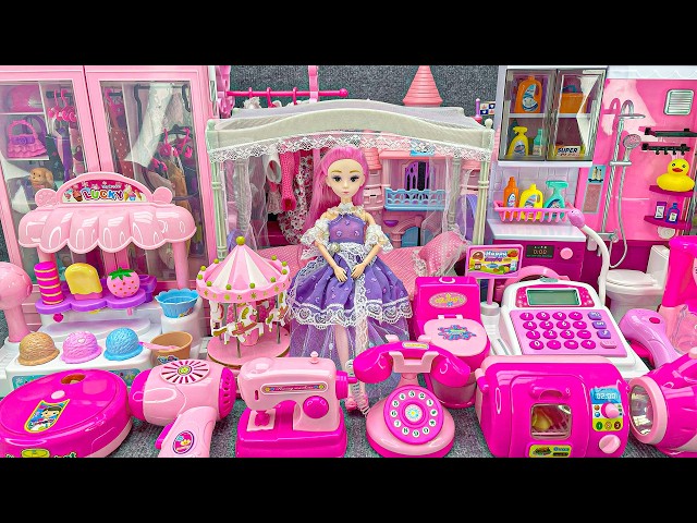 17 Minutes Satisfying with Unboxing Barbie Doll Pink Rock Bed Toys,Swing& Slide Set Review Toys｜ASMR