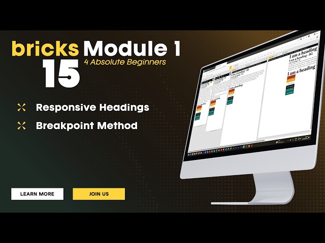 Learn Bricks WordPress #15 ► Responsive Headings  ∫  Total Beginners Tutorial 2026