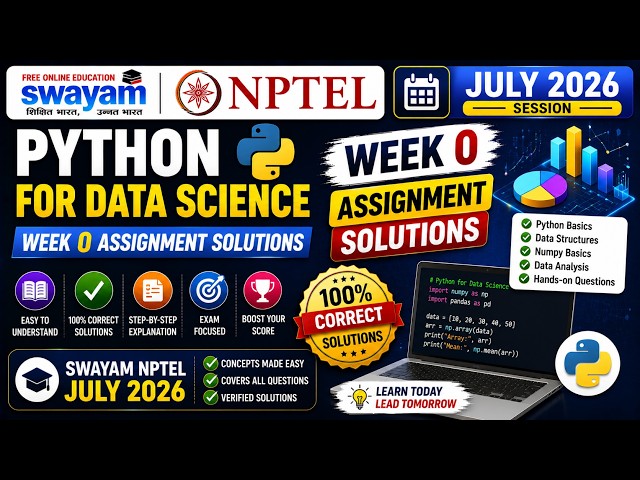 Python for Data Science Week 0 Assignment Answers 2026 | NPTEL July 2026 | 100% Correct Solutions