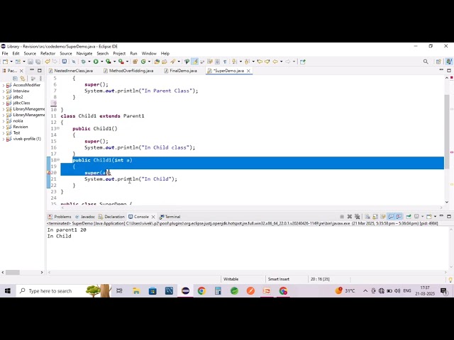 Super keyword in java