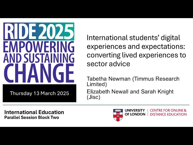 RIDE 2025 - International students digital experience and expectations
