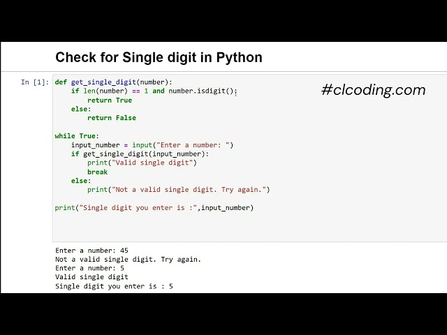 100 Days Python Loop Challenge | Day 2 : Check for single digit