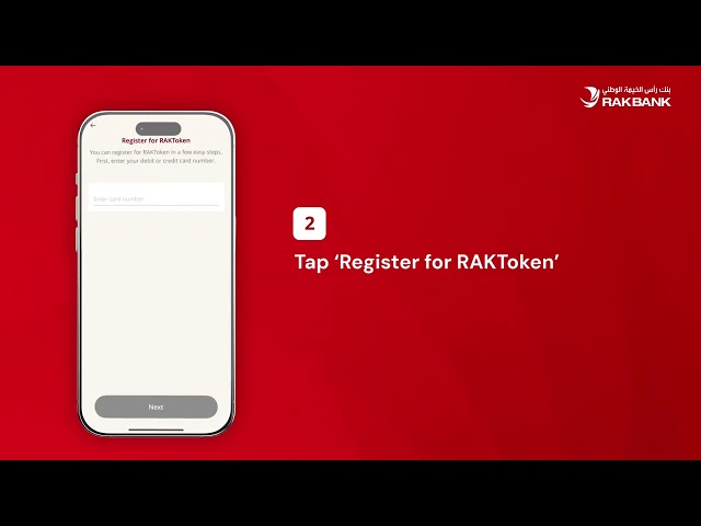 Register for RAKToken via the RAKBANK App