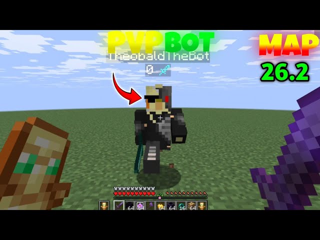 🔥 PVP BOT Practice Map for MJLauncher 🤯 | Minecraft Java Mobile 26.2 