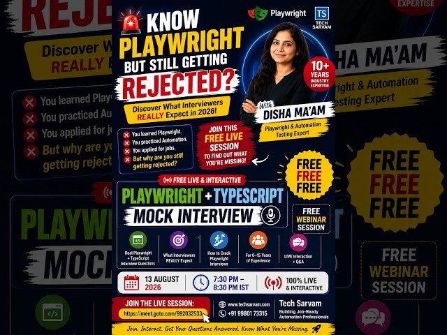 Playwright Mock Interview 🔥 | Can You Crack These Real Interview Questions? | FREE – Tech Sarvam