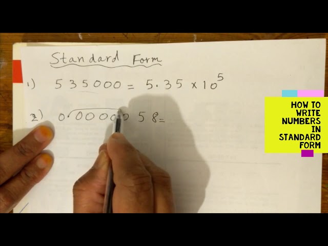 How to write Numbers in Standard Form