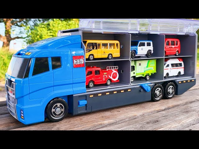 はたらくくるまの色と名前を覚えよう☆コンボイにおかたづけするよ♪