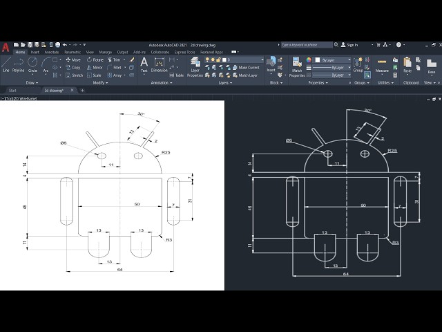 Autocad Drawing Excercise - 64 in Hindi /Autocad Tutorial/2d Drawing/Autocad and Solidwork Design